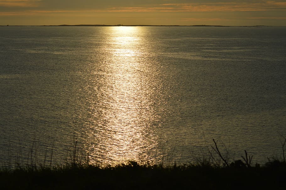 ocean, reflection, sun, sunset, sea, light, nature, water, sky HD wallpaper