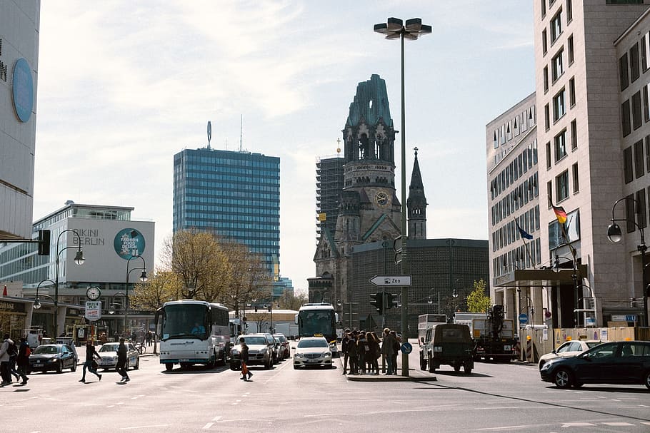 Breitscheidplatz Berlin, architecture and Cityscape, urban Scene HD wallpaper