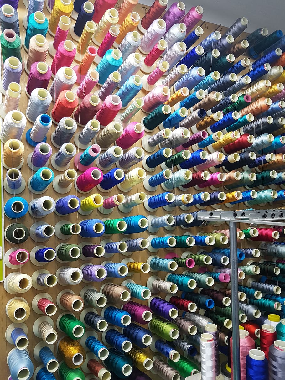 embroidery, thread, multi colored, choice, abundance, variation HD wallpaper