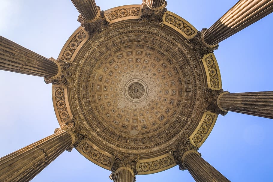 building, perspective, architecture, sky, historically, pillar HD wallpaper