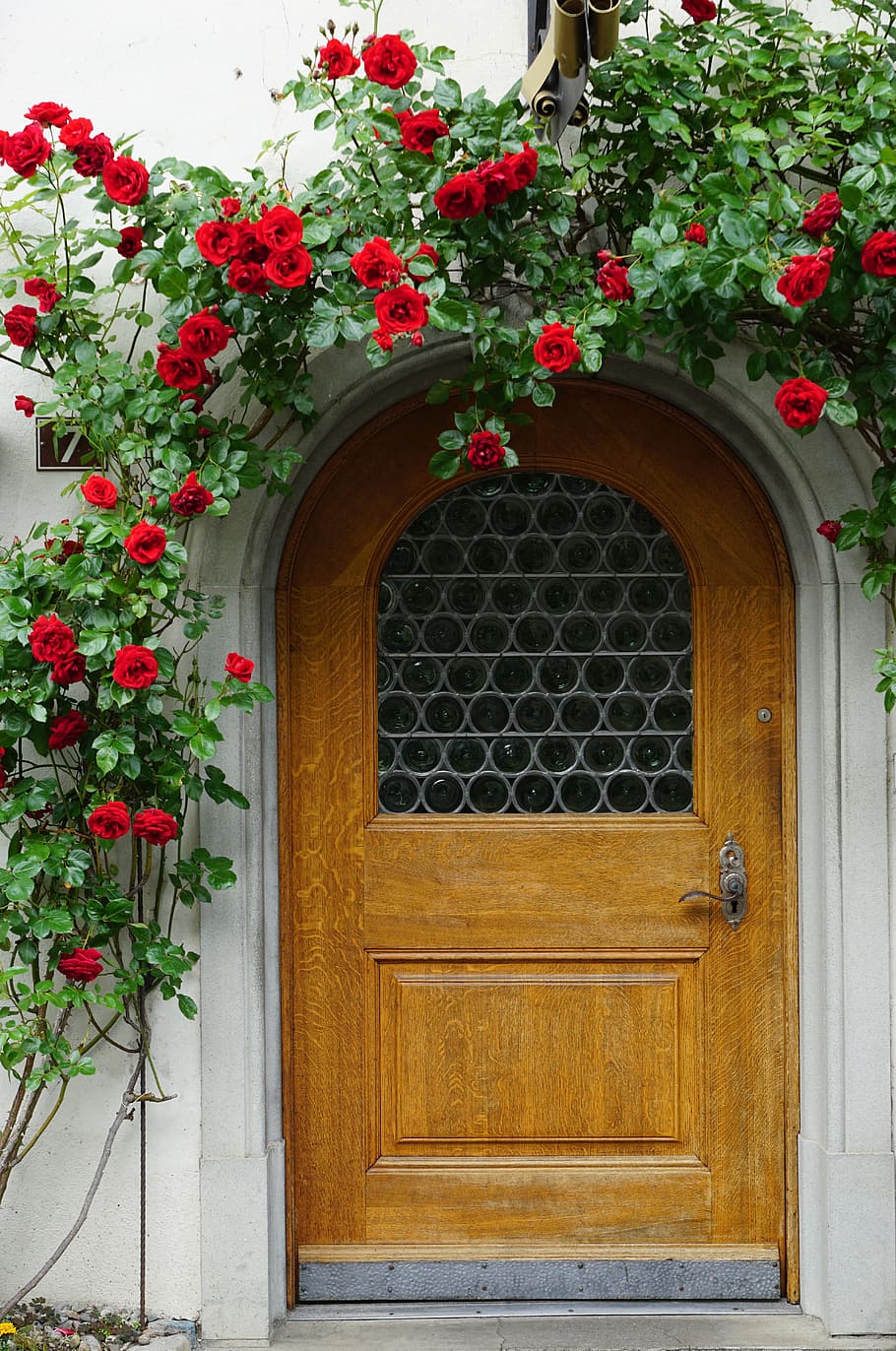 Door, Input, Window, Artwork, historicized, diamond glass, lead rods HD wallpaper