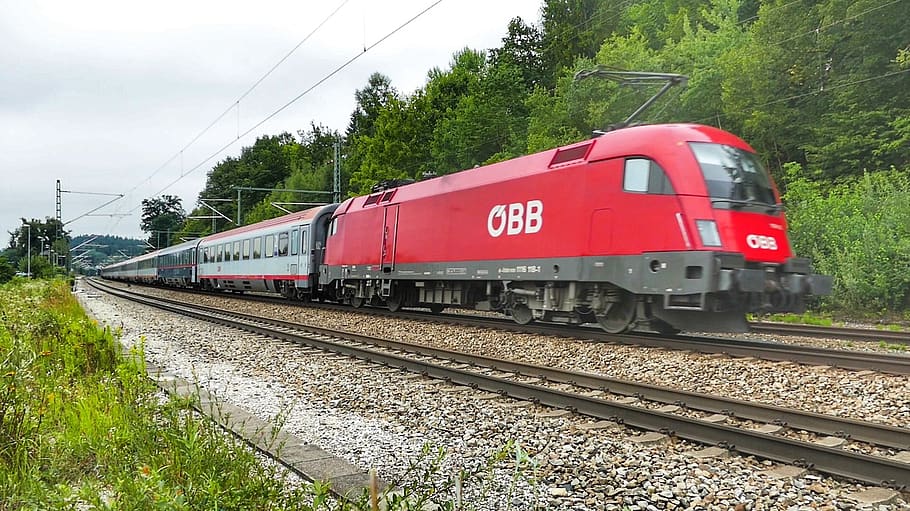transport system, train, railway, rail transportation, track HD wallpaper
