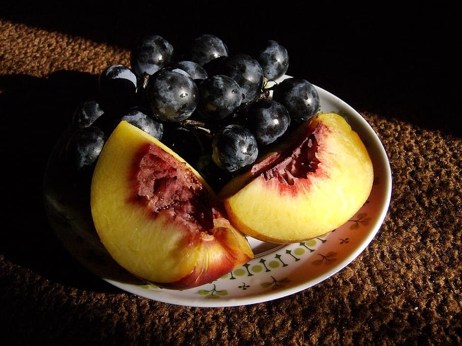 autumn, grape, nectarine, fruit, autumn mood, healthy eating HD wallpaper