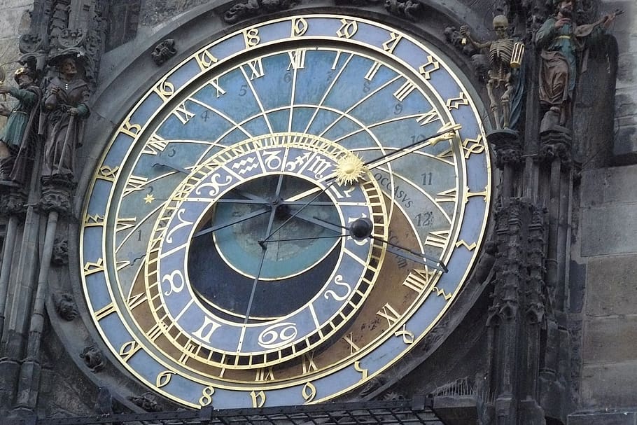 prague, clock, astronomical, historical, praha, square, famous, HD wallpaper