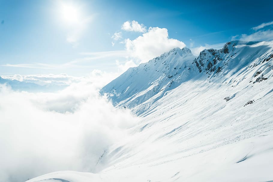 snow mountain during daytime, mountain covered by snow at daytime HD wallpaper