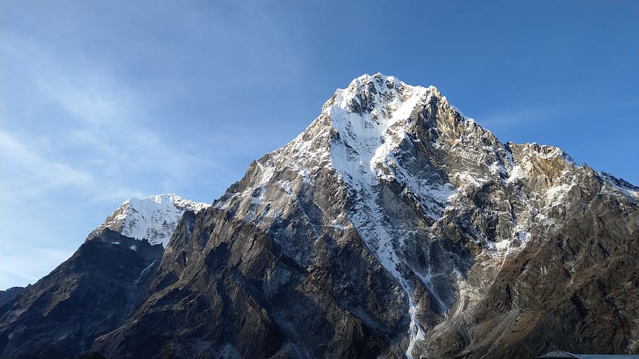cholatse, nepal, mountain, snow, cold temperature, sky, winter HD wallpaper