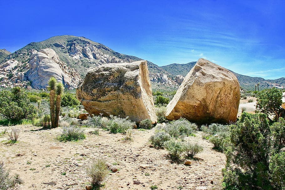 photo of beige rocks, broken rock near grass during daytime, outdoor HD wallpaper