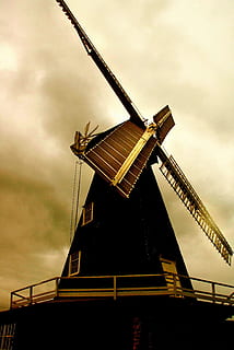 windmill, kent, architecture, old, building, sky, uk, rural HD wallpaper