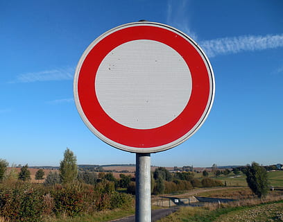white and black stop street signage, shield, prohibitory, prohibited HD wallpaper