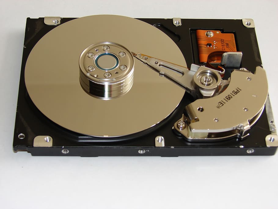 black and silver hard disk drive, electronics, storage, hardware