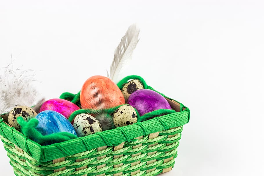 basket, easter, egg, background, food, easter egg, isolated, HD wallpaper