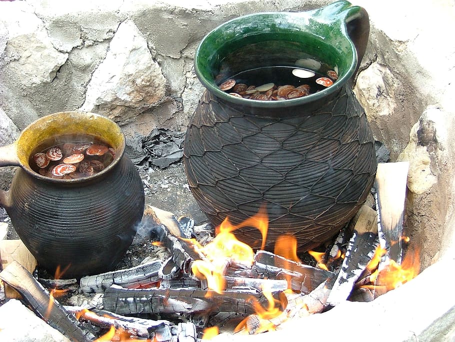 Jug, Fire, Puppet, Cooking, burning, heat - temperature, outdoors HD wallpaper