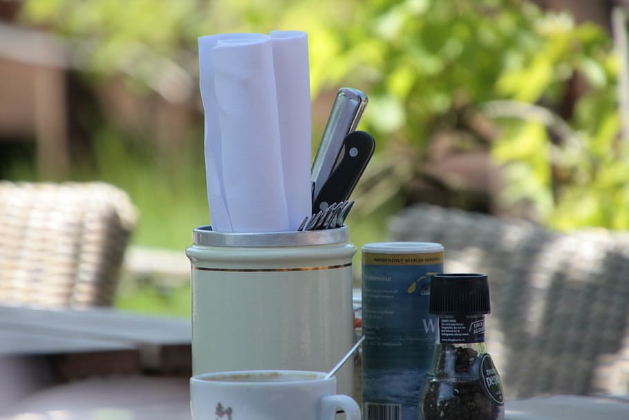 dinner, cutlery, restaurant, container, still life, day, no people HD wallpaper