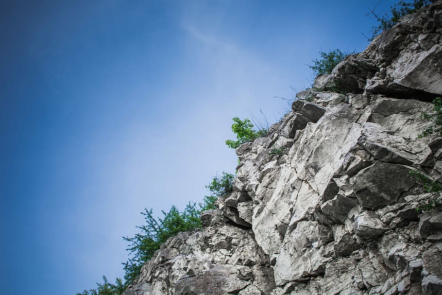White Rocks and Cloudless Sky, nature, rock - Object, mountain HD wallpaper