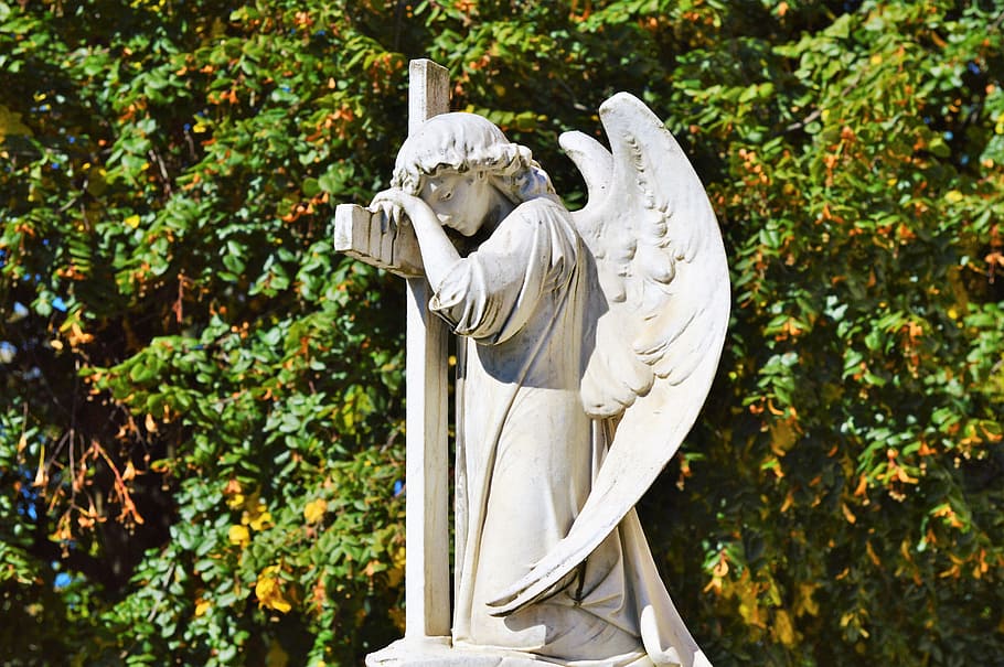 angel, sculpture, statue, angel figure, sleeping, stone sculpture