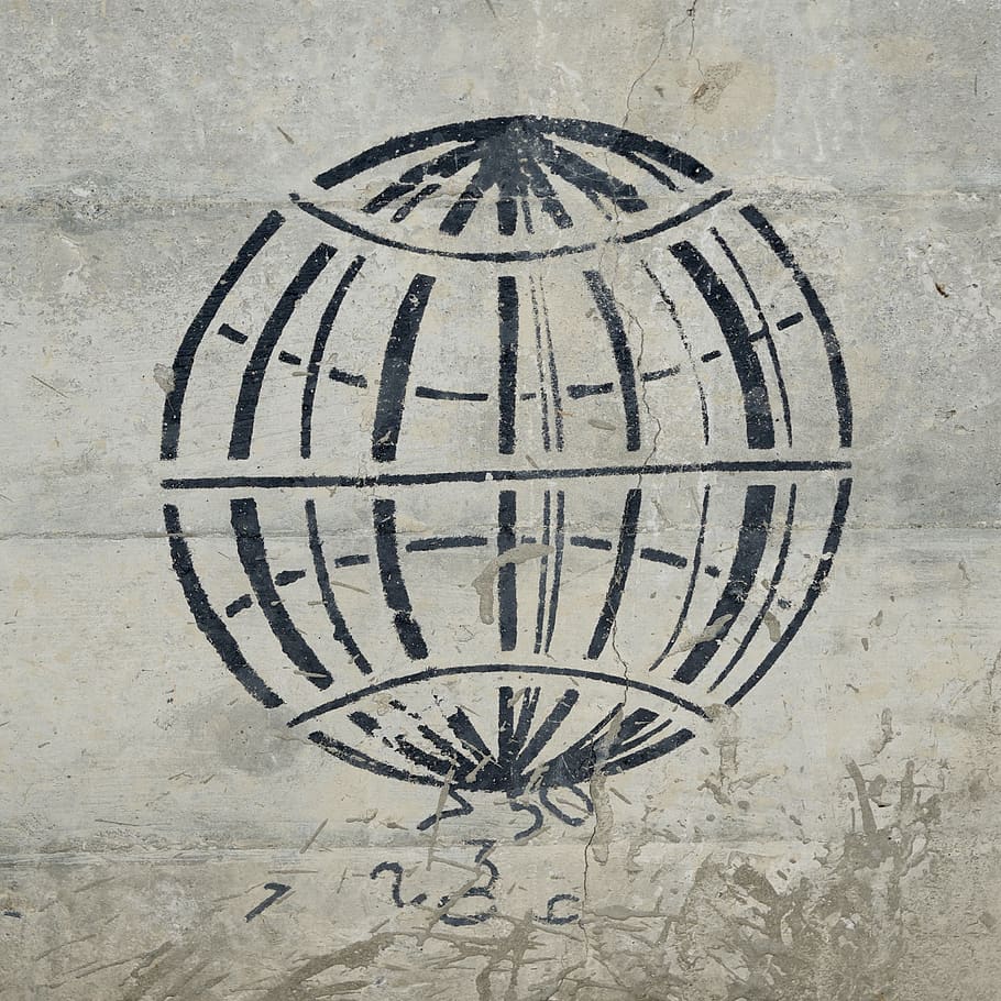 grafitti, code, ball, round, number, no people, architecture HD wallpaper