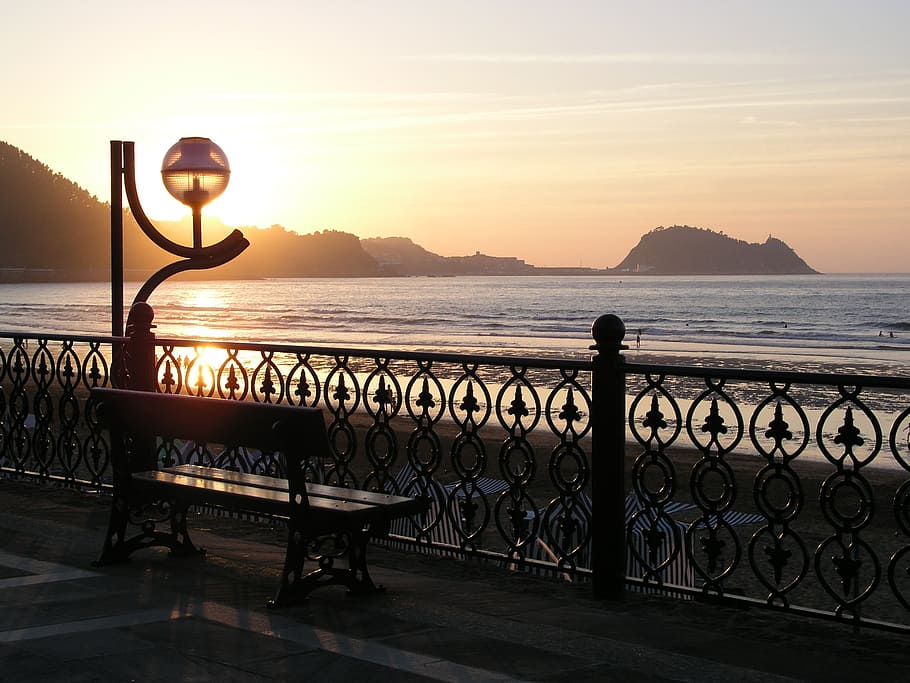 zarautz, beach, sun, water, sky, beauty in nature, sea, scenics - nature HD wallpaper