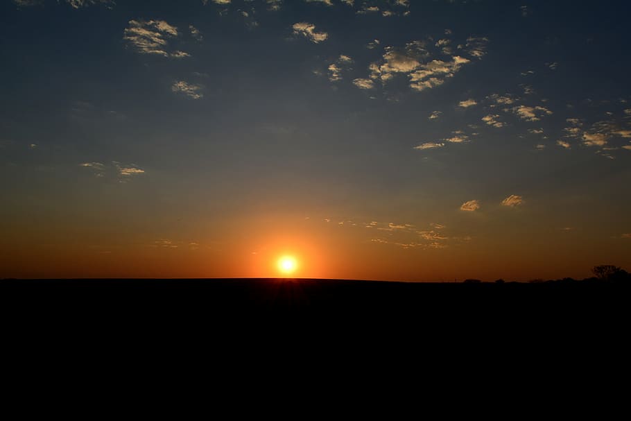 sol, sunset, sky, landscape, horizon, red, nature, dusk, sunlight HD wallpaper