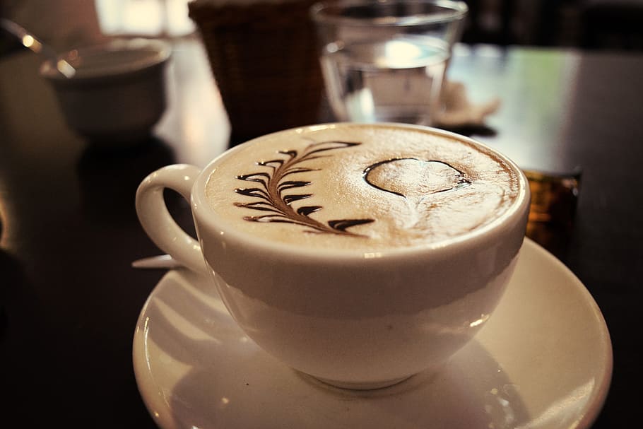cup of cappuccino, coffee, drinking, night, refreshment, food and drink HD wallpaper