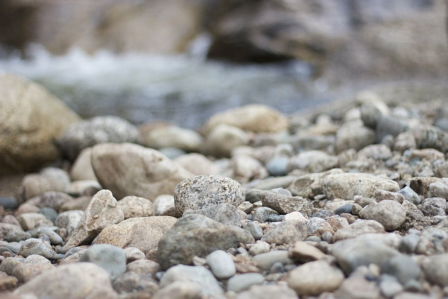 stones, solid, rock, no people, beach, pebble, selective focus HD wallpaper