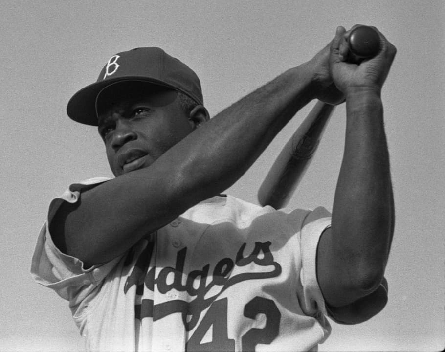 Los Angeles Dodgers player grayscale photography, jack roosevelt robinson