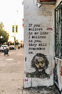 the joker quote painted on wall, The Joker with text print on wall HD wallpaper