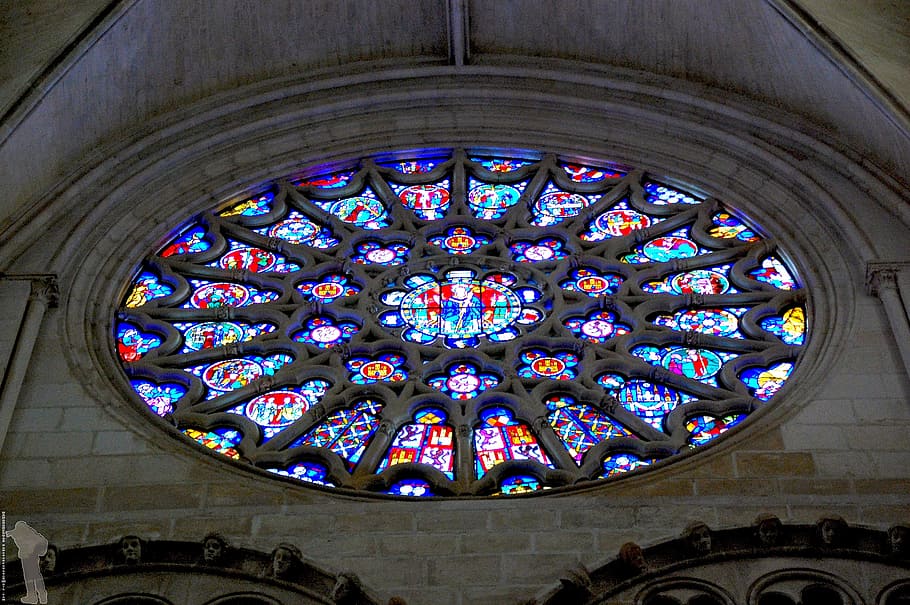 rosette, cathedral, art, stained glass, architecture, built structure HD wallpaper