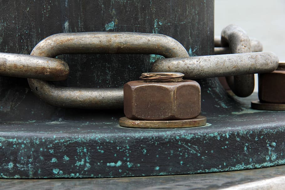 technology, chain, chain link, screw, machine element, mother HD wallpaper