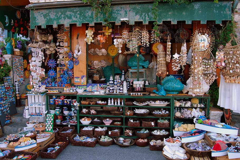 shop, souvenir, decorations, memories, porto venere, liguria, HD wallpaper