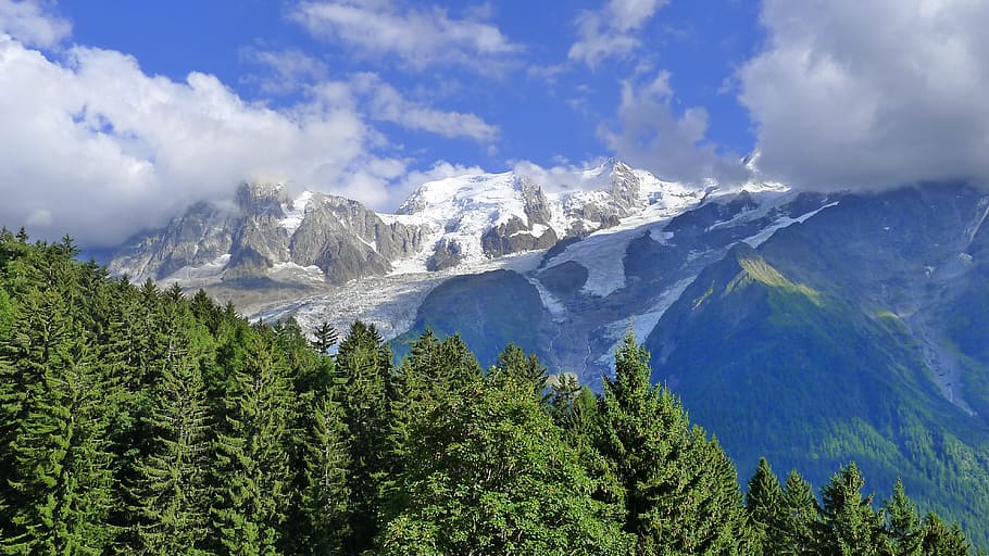 mountain, snow, meadow, nature, landscape, european Alps, forest HD wallpaper