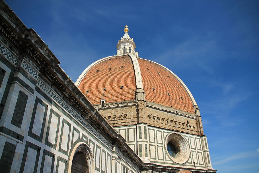 brown and white dome building at daytime, florence, italy, monument HD wallpaper