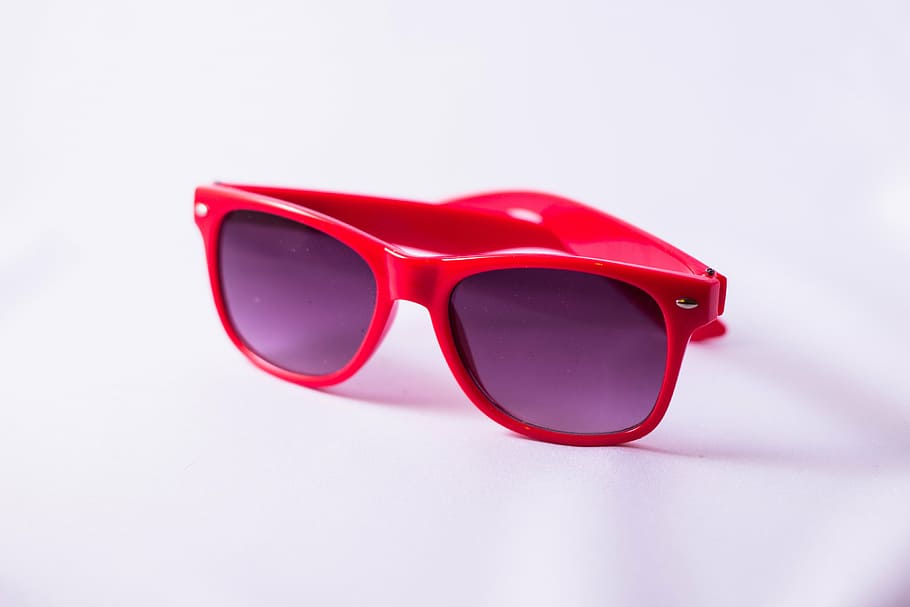 closeup photo of red wayfarer-style sunglasses, summer, merry HD wallpaper
