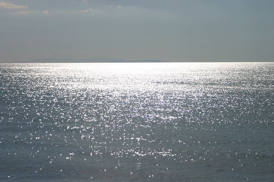 sea, sun, water, mirroring, back light, scenics - nature, sky HD wallpaper