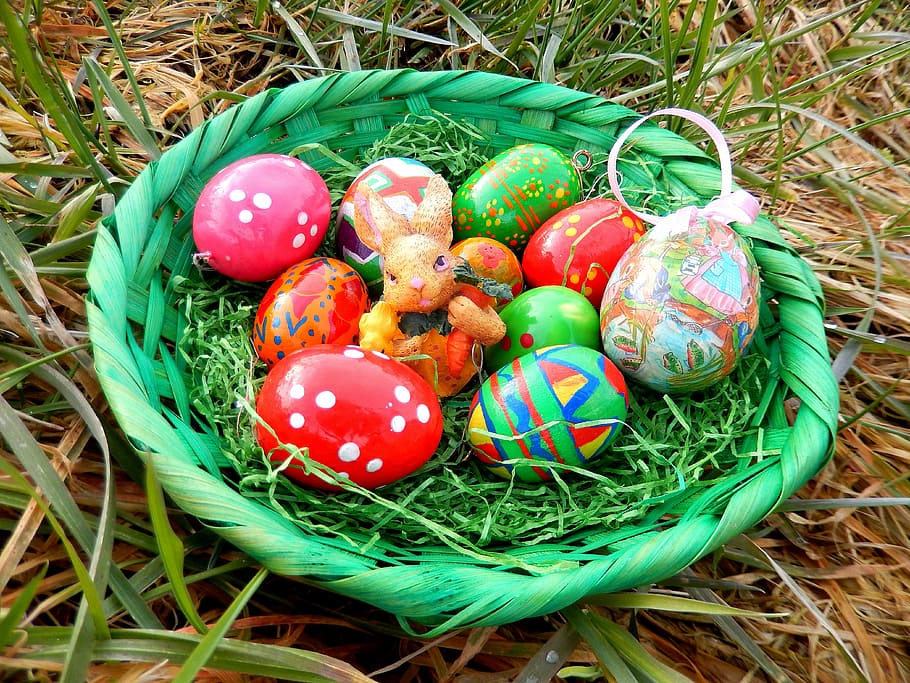 Nest, Easter Eggs, easter nest, easter theme, easter greeting HD wallpaper