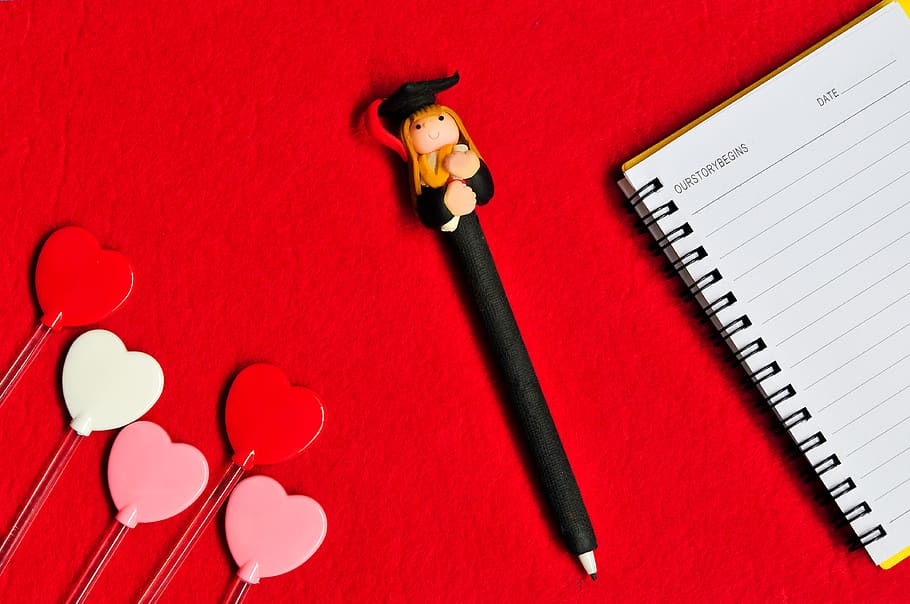paper, desktop, education, note, writing, red, indoors, high angle view HD wallpaper