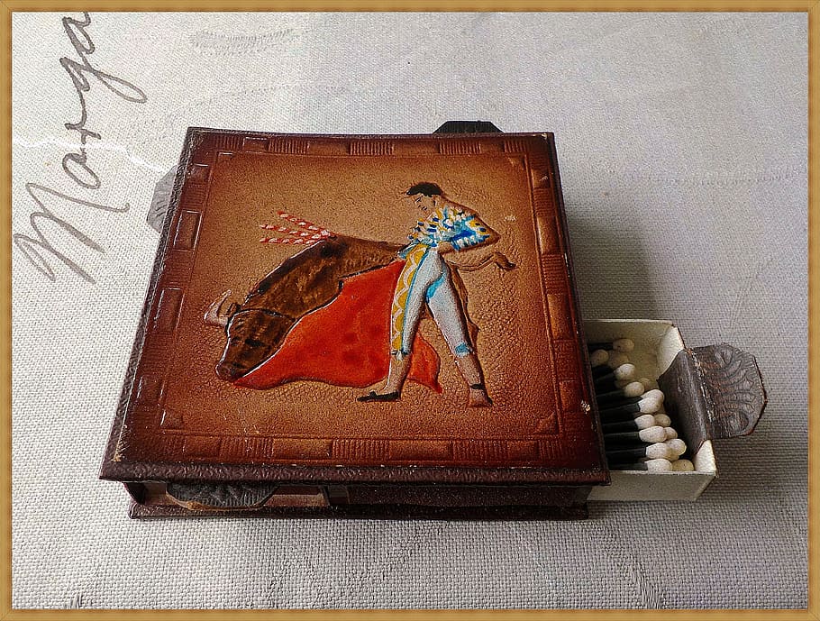 sticks, box, leather, antique, bullfighter, no people, representation HD wallpaper