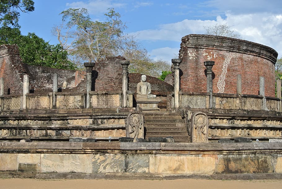 sri lanka, ruine, buddha statue, architecture, history, the past