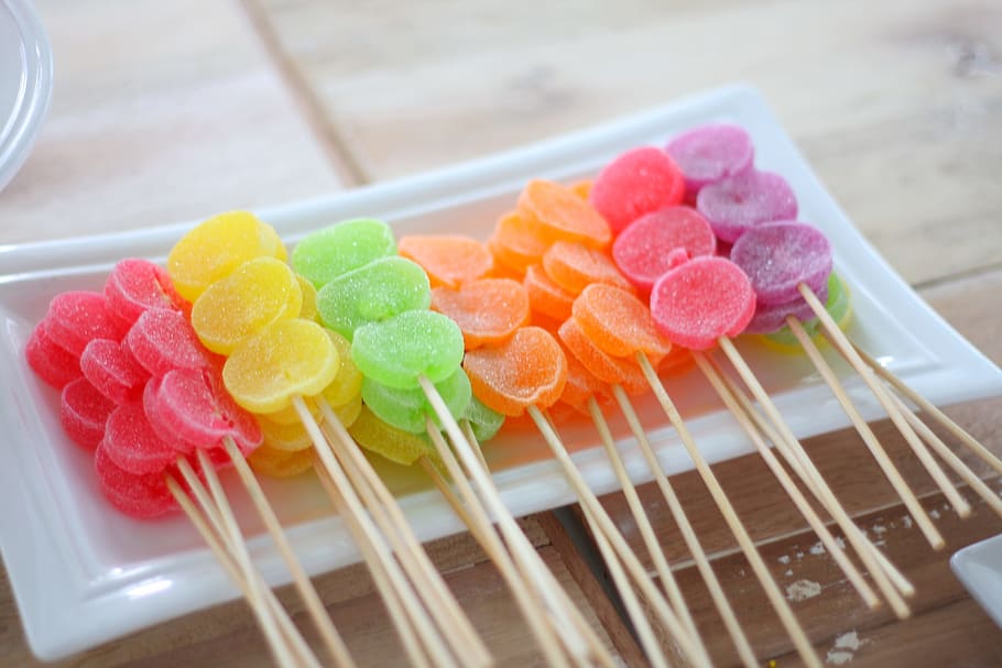 assorted-color candy stick lot, sweet, food, sugar, dessert, delicious, HD wallpaper