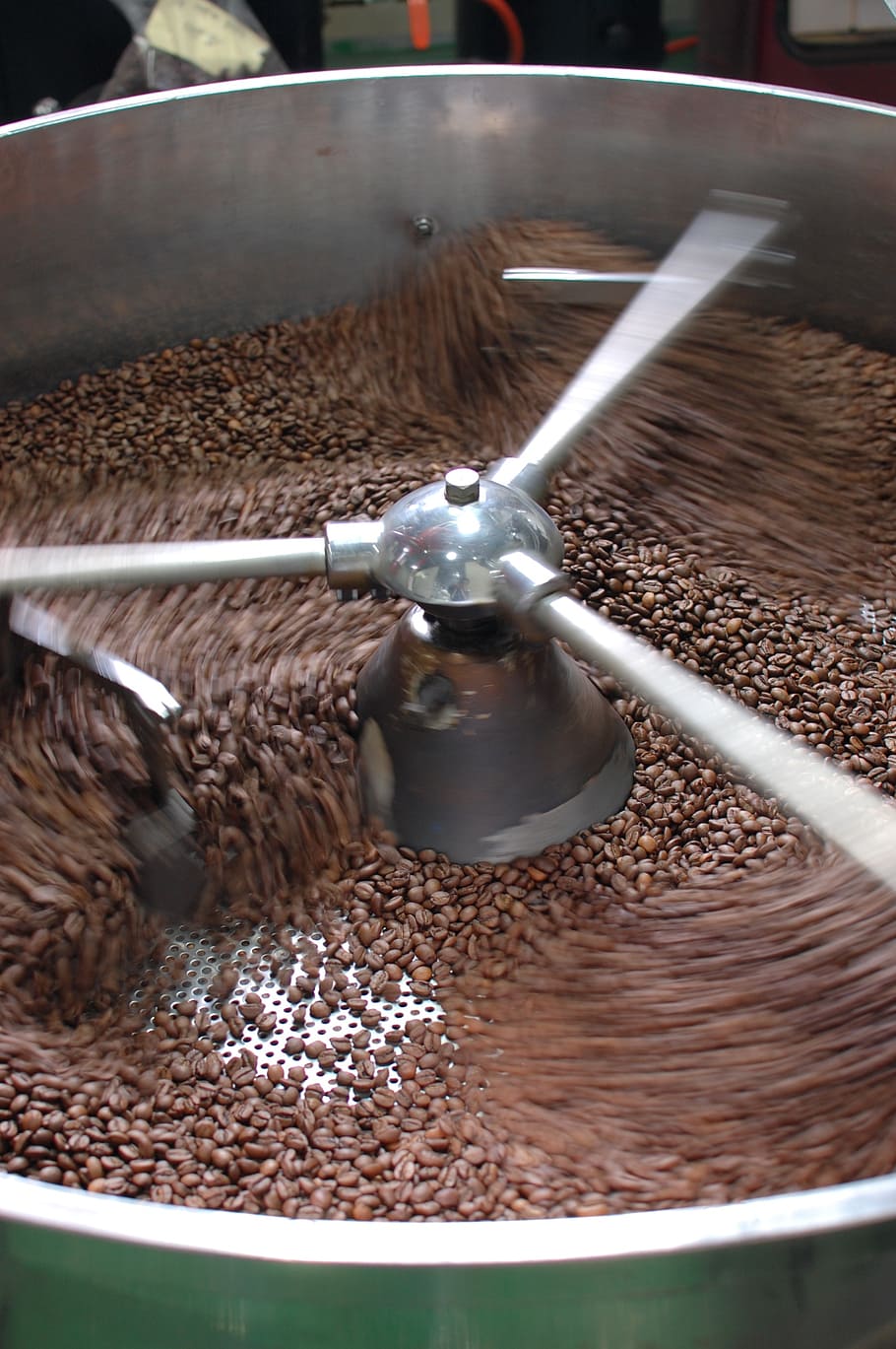 coffee, roasting, bean, grilled, food and drink, close-up, preparation HD wallpaper