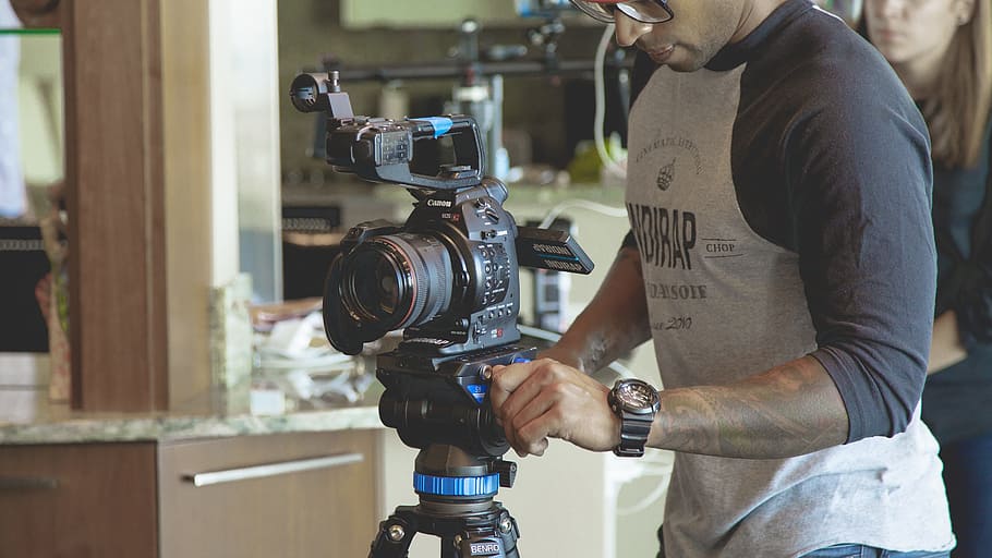 man, camera, industry, photography, canon, cinematography, equipment