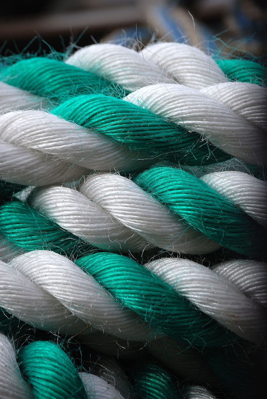 Rope, White, Coiled, Coil, green, industry, close-up, equipment HD wallpaper
