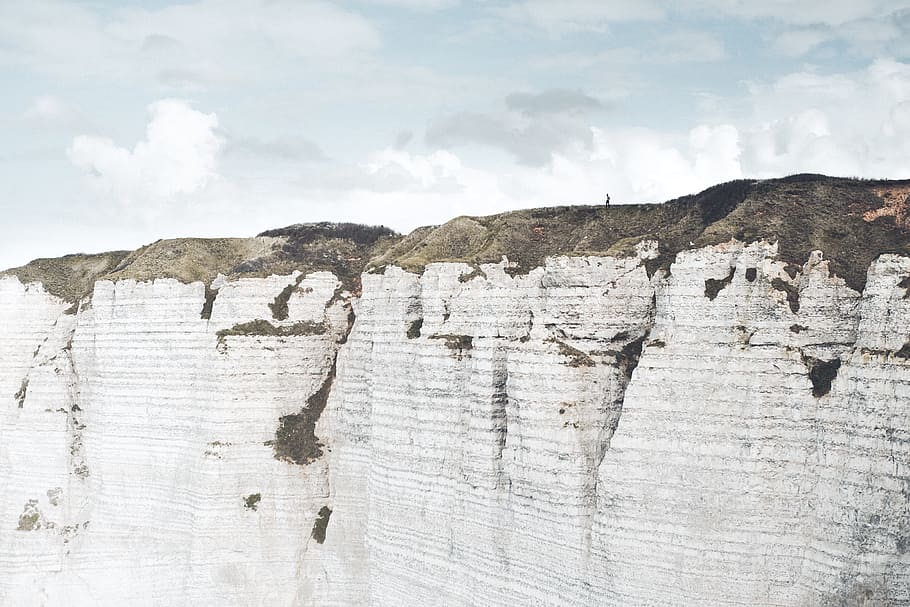 landscape photography of cliff, landscape photo of white cliff HD wallpaper