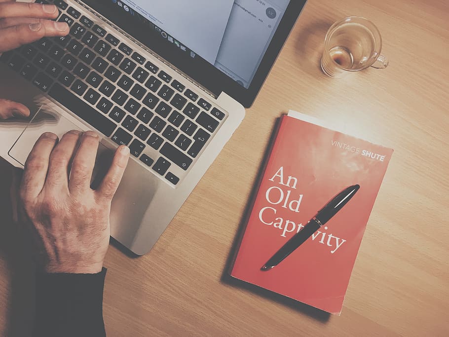 book, pen, study, school, cup, glass, apple, macbook, laptop HD wallpaper