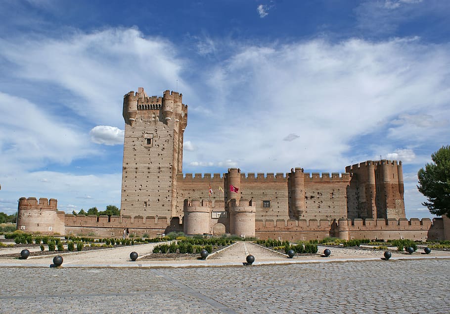 castle, architecture, travel, fortress, fortification, valladolid, HD wallpaper