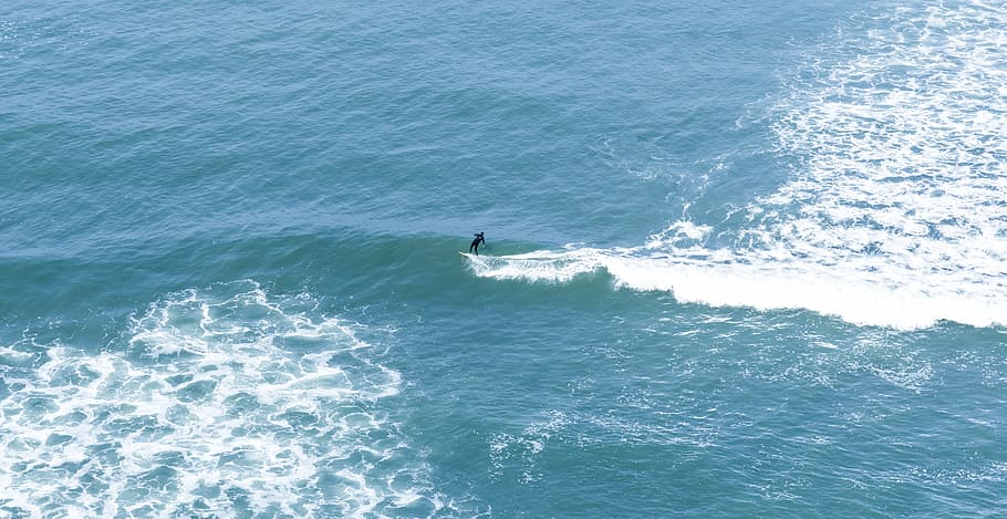 man surfing on body of water during daytime, person surfing on waves HD wallpaper