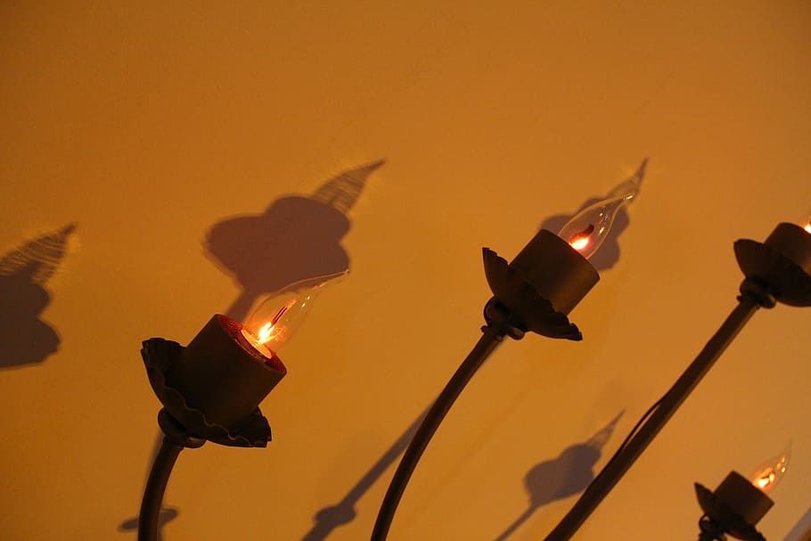 Light, Lamp, Candleholder, no people, colored background, close-up HD wallpaper