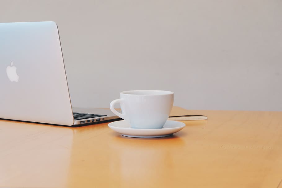 Close-up of Tea Cup on Table, business, coffee, computer, desk, HD wallpaper