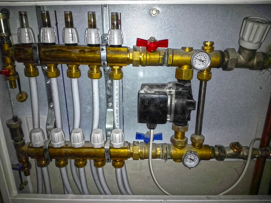 gray and brown pipe with hose, divider, separator, heating HD wallpaper