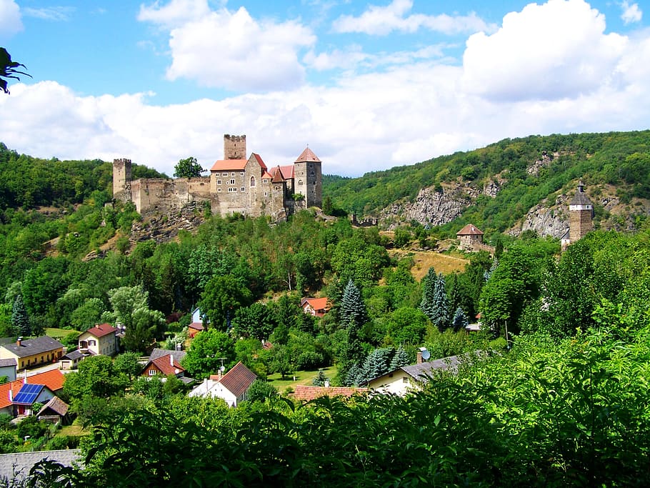 hardegg castle, landscape, austria, architecture, built structure HD wallpaper