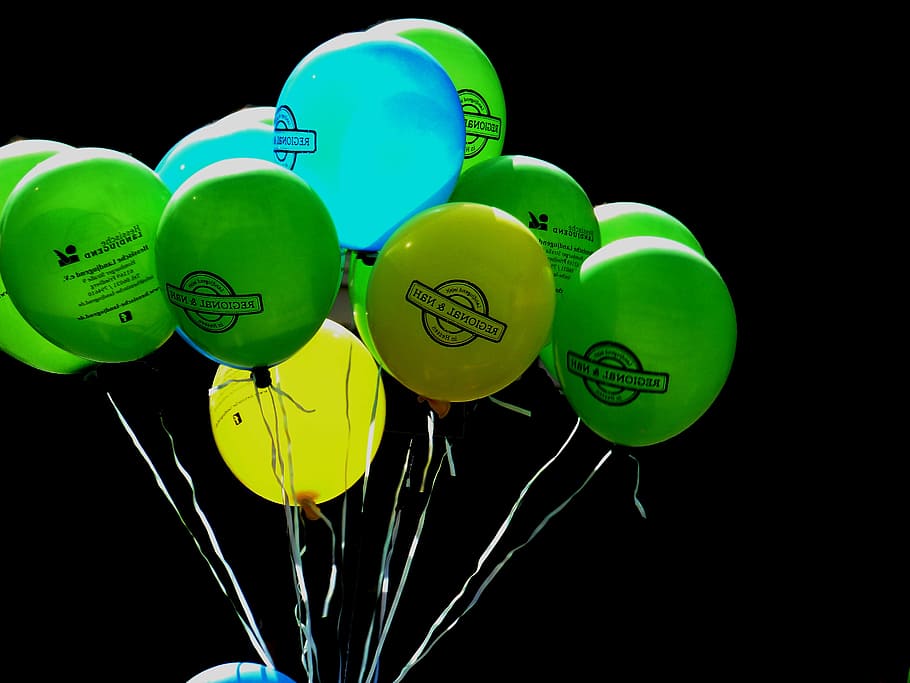 balloon, colorful balloons, children's birthday, knallbunt, HD wallpaper